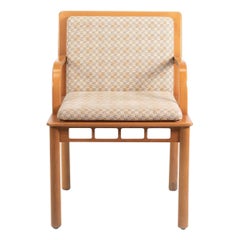 1988 Ettore Sottsass Bridge Dining Arm Chair for Knoll Studio in Fabric