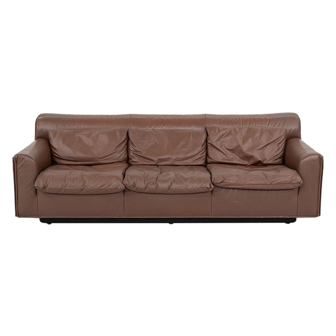 1990s Heli Three-Seat Sofa by Otto Zapf for Knoll International in Brown Leather