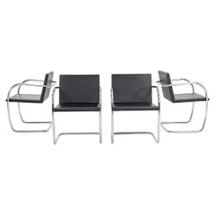 1990s Mies van der Rohe for Knoll Tubular Brno Chair w/ Thin Pad in Leather
