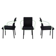 1990s Ettore Sottsass Mandarin Dining Chairs in Mint Green w/ Upholstery