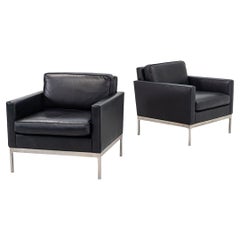 1990 Nicos Zographos Model 70 lounge chair in Black Leather 6x Available