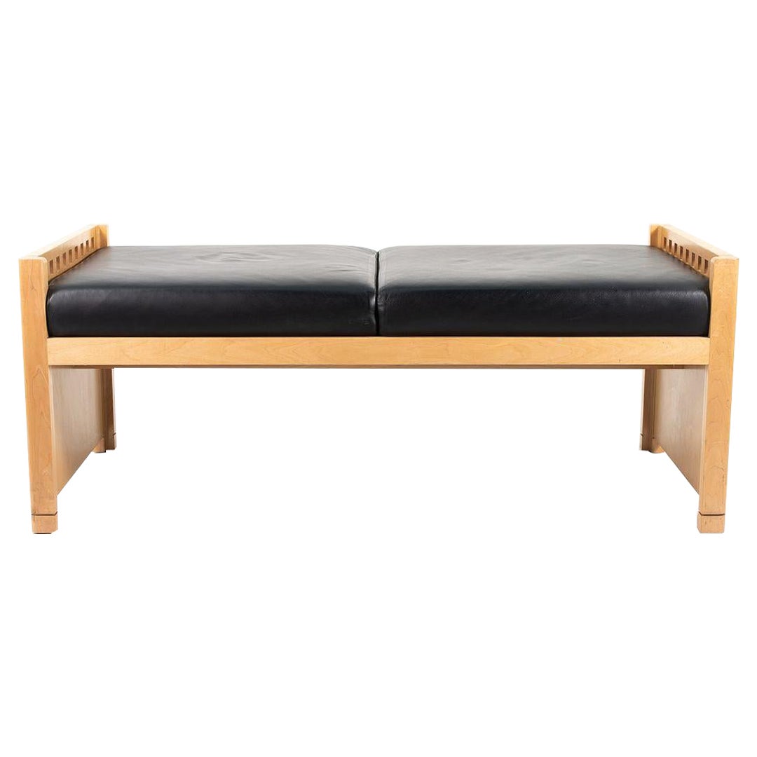 1995 Brian Kane for Metropolitan Furniture 2-Seater Mission Bench in Leather