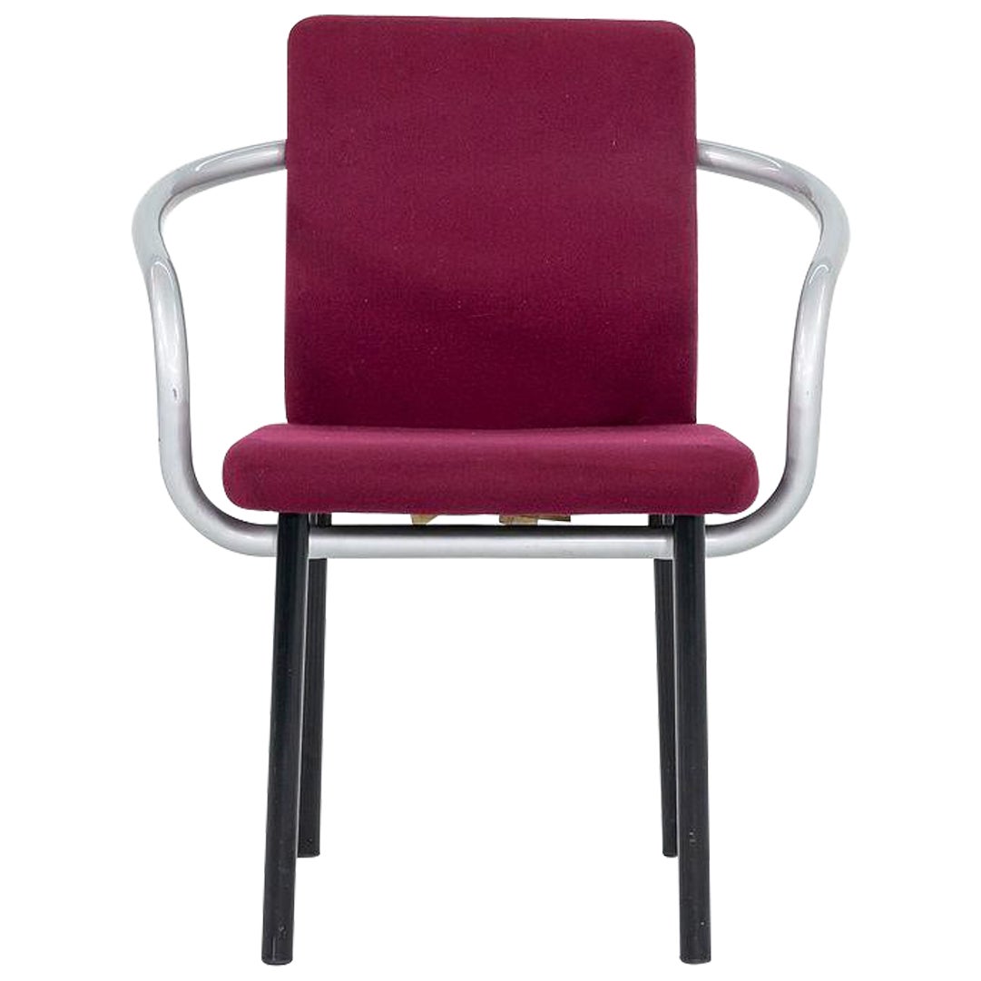 1995 Ettore Sottsass for Knoll Mandarin Dining Chair in Silver Pink Upholstery