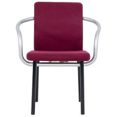 1995 Ettore Sottsass for Knoll Mandarin Dining Chair in Silver Pink Upholstery (Chaise de salle à manger Mandarin en tissu rose argenté)