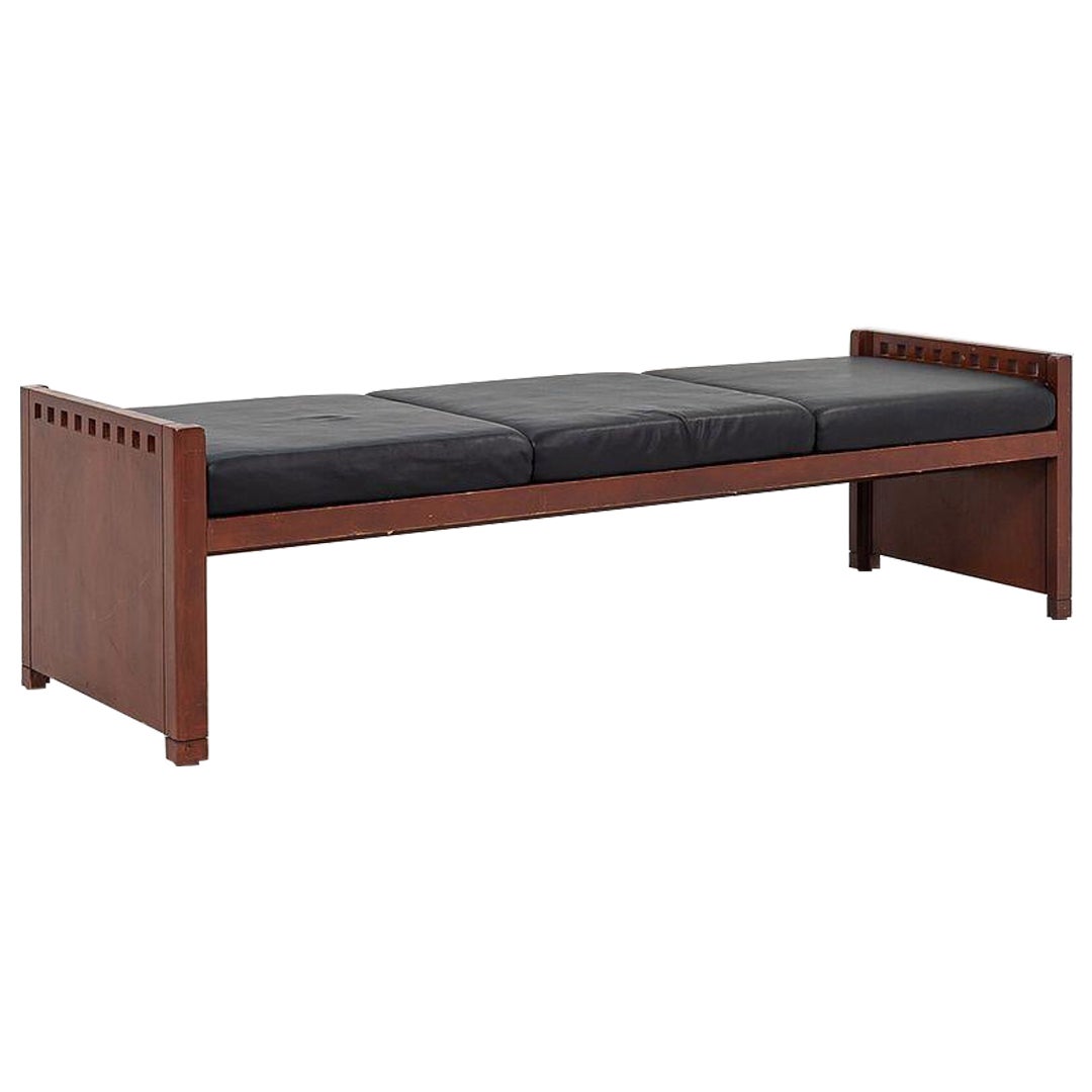 1995 Brian Kane for Metropolitan Furniture 3-Seater Mission Bench in Leather