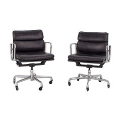 2000 Herman Miller Eames Soft Pad Management-Schreibtischstuhl aus dunkelgrauem Leder