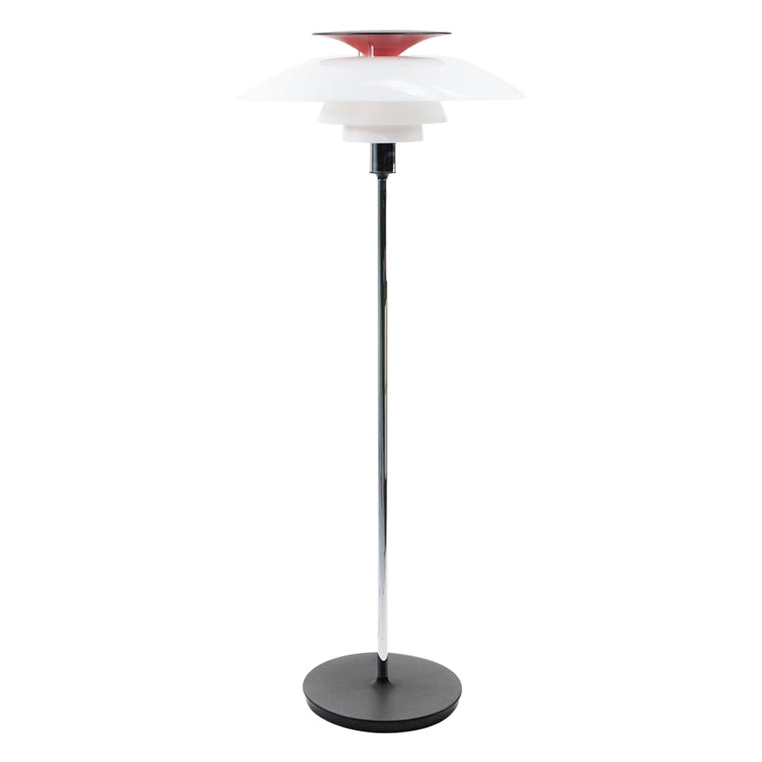 2000s Poul Henningsen for Louis Poulsen PH80 Floor Lamp w/ Red Accent