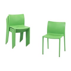 2000s Set of Four Air Chairs by Jasper Morrison for Magis Italy in Green