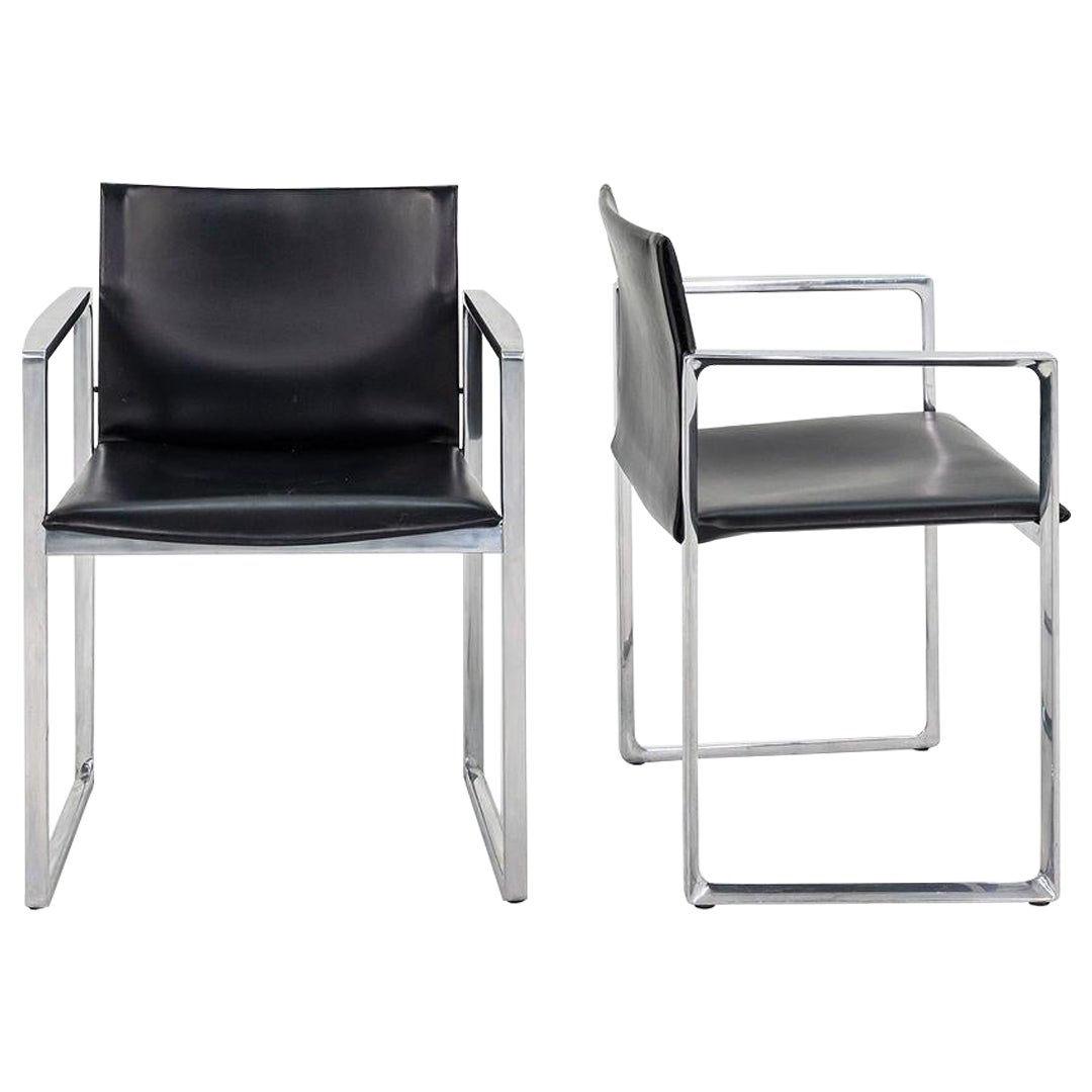 2010s Cassina 184 Eve Dining Arm Chairs by Piero Lissoni in Leather
