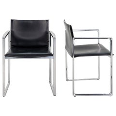 2010s Cassina 184 Eve Dining Arm Chairs by Piero Lissoni in Leather