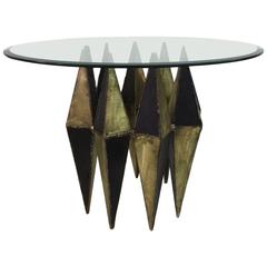 Brutal Bronze and Iron Diamond Gueridon 1