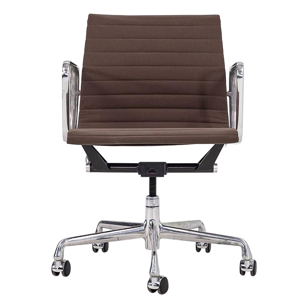 2010s Herman Miller Eames Aluminum Group Management Desk Chair in Brown Fabric