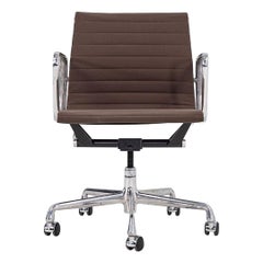 2010s Herman Miller Eames Aluminum Group Management Desk Chair in Brown Fabric