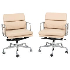 2010s Herman Miller Eames Soft Pad Management Desk Chair in Cream Leather