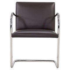 2010s Mies van der Rohe Tubular Brno Dining Chairs in Brown Leather Model 245