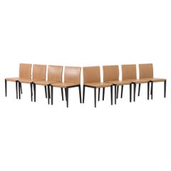 2011 Set of Eight Andoo Chairs by EOOS in Camel Leather w/ Nutwood Legs