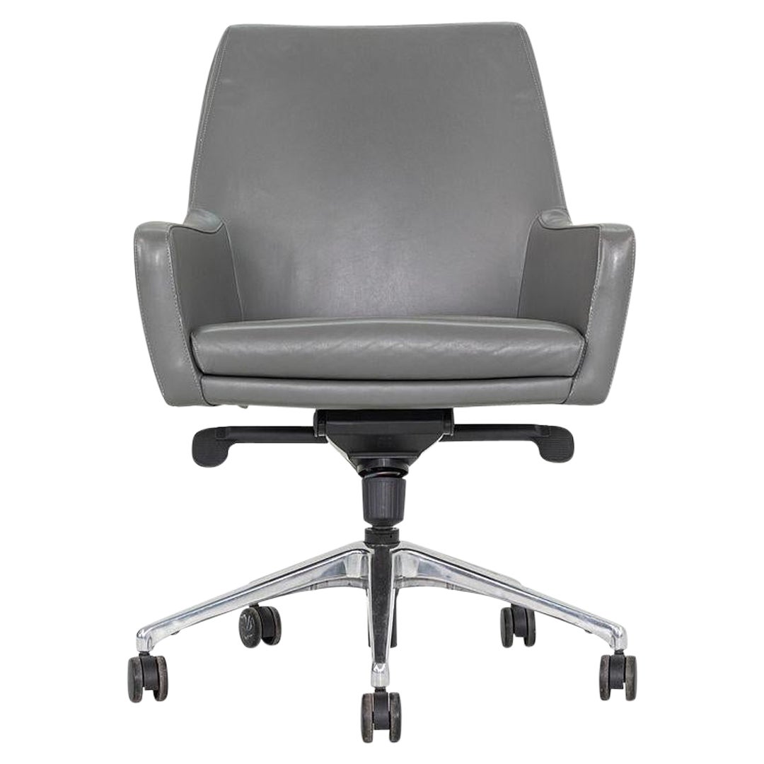 2012 Bernhardt Design Sillas de oficina Cardan en piel Spinneybeck gris