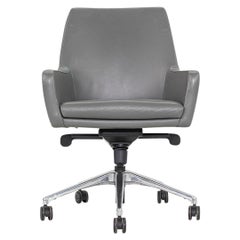 2012 Bernhardt Design Sillas de oficina Cardan en piel Spinneybeck gris