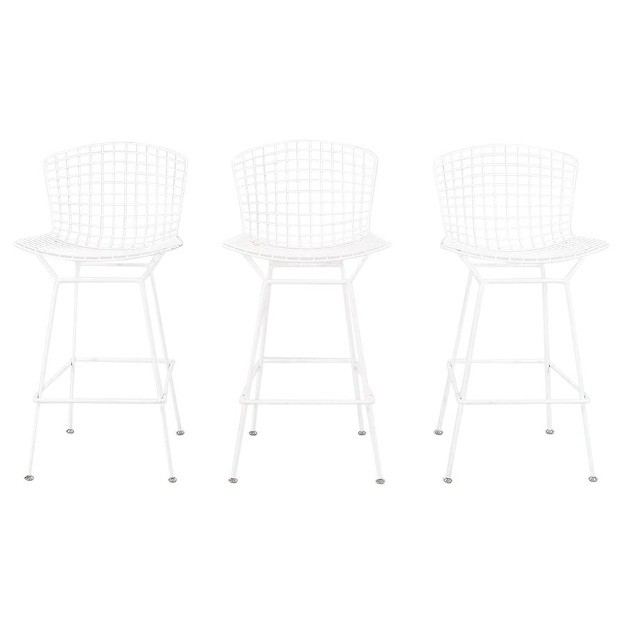 2011 Harry Bertoia per Knoll Sgabelli da bar in bianco, Model 428C, 9x Disponibile