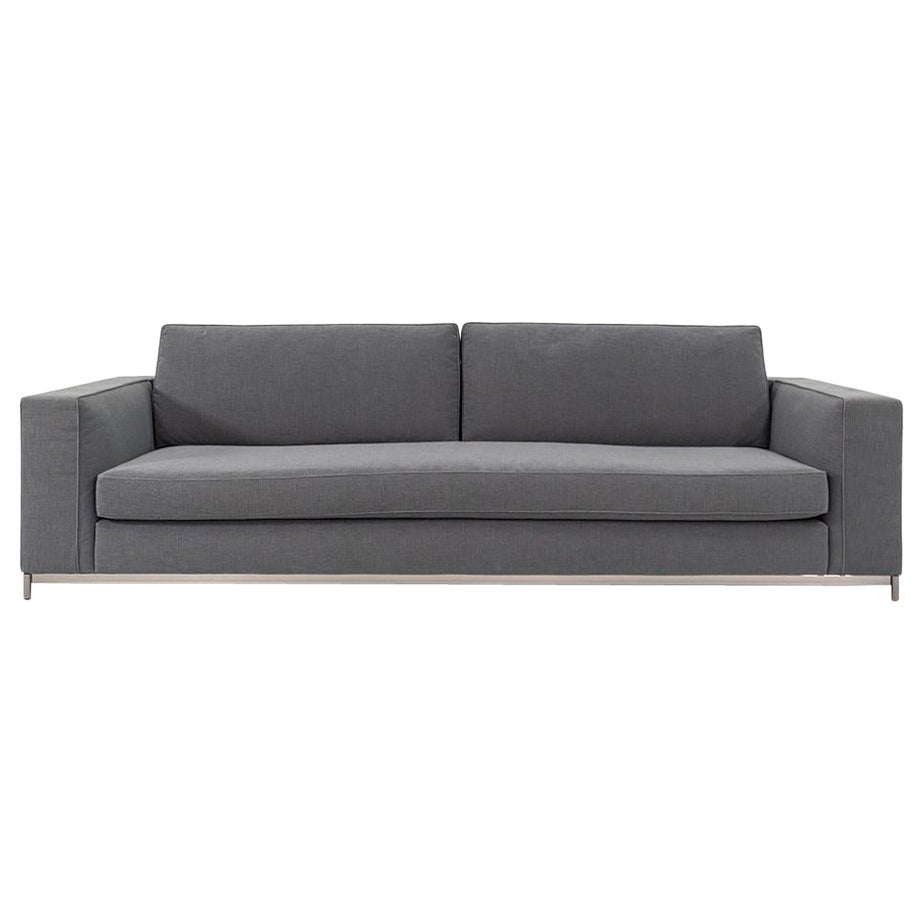 2011 Minotti Williams Three Seat Sofa by Rodolfo Dordoni in Grey Fabric