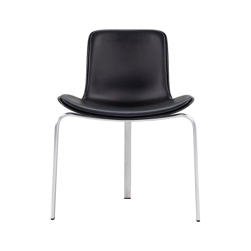 2012 Poul Kjaerholm PK8 Dining Chairs in Leather and Brushed Aluminum