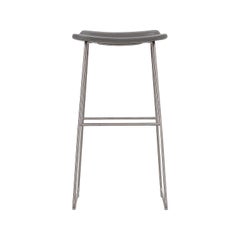 2015 Hi-Pad Bar Stools by Jasper Morrison for Cappellini in Grey Leather