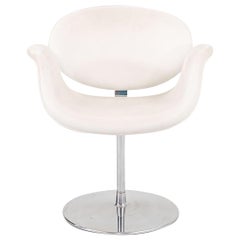 2016 Artifort Little Tulip Chair by Pierre Paulin in White Leather and Chrome
