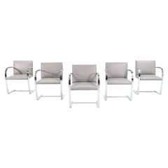 2019 Mies van der Rohe for Knoll Brno Chair in Chromed Steel and Grey Leather