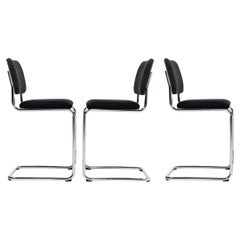 2019 Set of Three Marcel Breuer for Knoll Cesca Counter Stool in Gray and Fabric