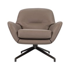 2020 Jensen Chair by Rodolfo Dordoni for Minotti in Grey / Beige Leather