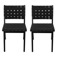 2021 Pareja de sillas auxiliares Knoll Risom con armazón de madera de arce ebonizado, modelo 666C-WB