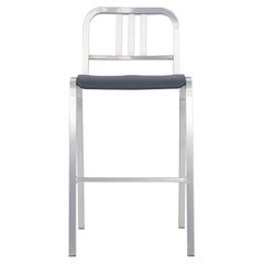 2022 New Nine-O Bar Stools by Ettore Sottsass for Emeco w/ Upholstered Seats, 1