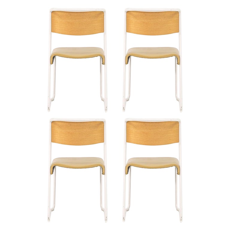 2021 Set of Four Proper Canteen Utility Chairs by Ed Carpenter and Andre Klauser For Sale