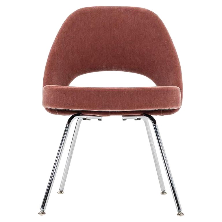 2022 Eero Saarinen for Knoll Armless Side Chair in Pink Mohair 2x Available
