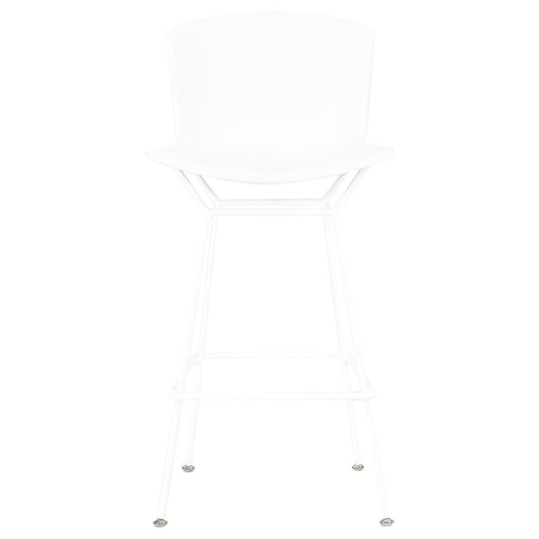2023 Set of 4 Harry Bertoia for Knoll Molded Shell Bar Stools in White Plastic