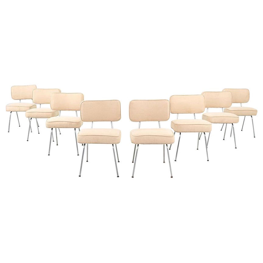 C. 1950 Set of Eight George Nelson for Herman Miller Tubular Steel Dining Chairs