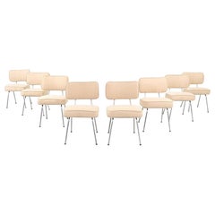 C. 1950 Set di otto sedie da pranzo in acciaio tubolare George Nelson per Herman Miller