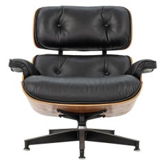 Chaise longue et pouf Eames Herman Miller en bois de rose avec coussin, vers 1990