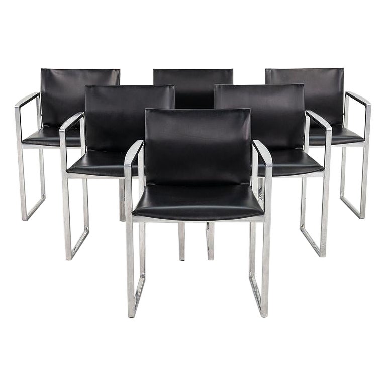 C. 2010s Eve Dining Chairs by Piero Lissoni for Cassina in Leather