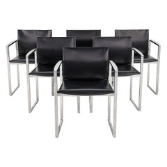 C. 2010s Eve Dining Chairs by Piero Lissoni for Cassina in Leather