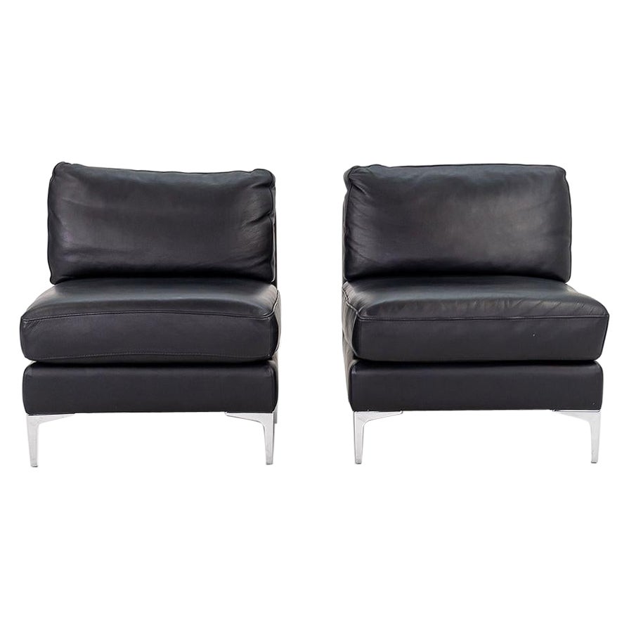 C. 2016 Pair of Giuseppe Nicoletti for Design Within Reach Armless Lounge Chairs For Sale