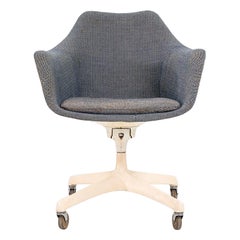 Rare 1960s Eero Saarinen Associates Upholstered Executive Tulip Swivel Armchairs