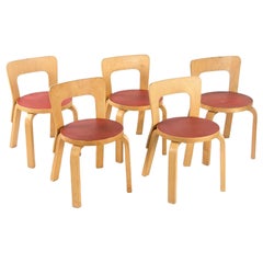 Set of 5 N65 Children's Chairs by Alvar & Aino Aalto for Artek Finland
