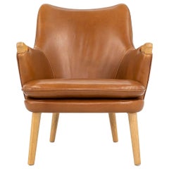 2021 Carl Hansen CH71 von Hans Wegner in cognacfarbenem Leder und Eiche
