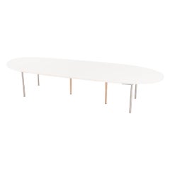 2019 Carl Hansen CH336 Extension Dining Table in White Laminate w/ Steel Legs