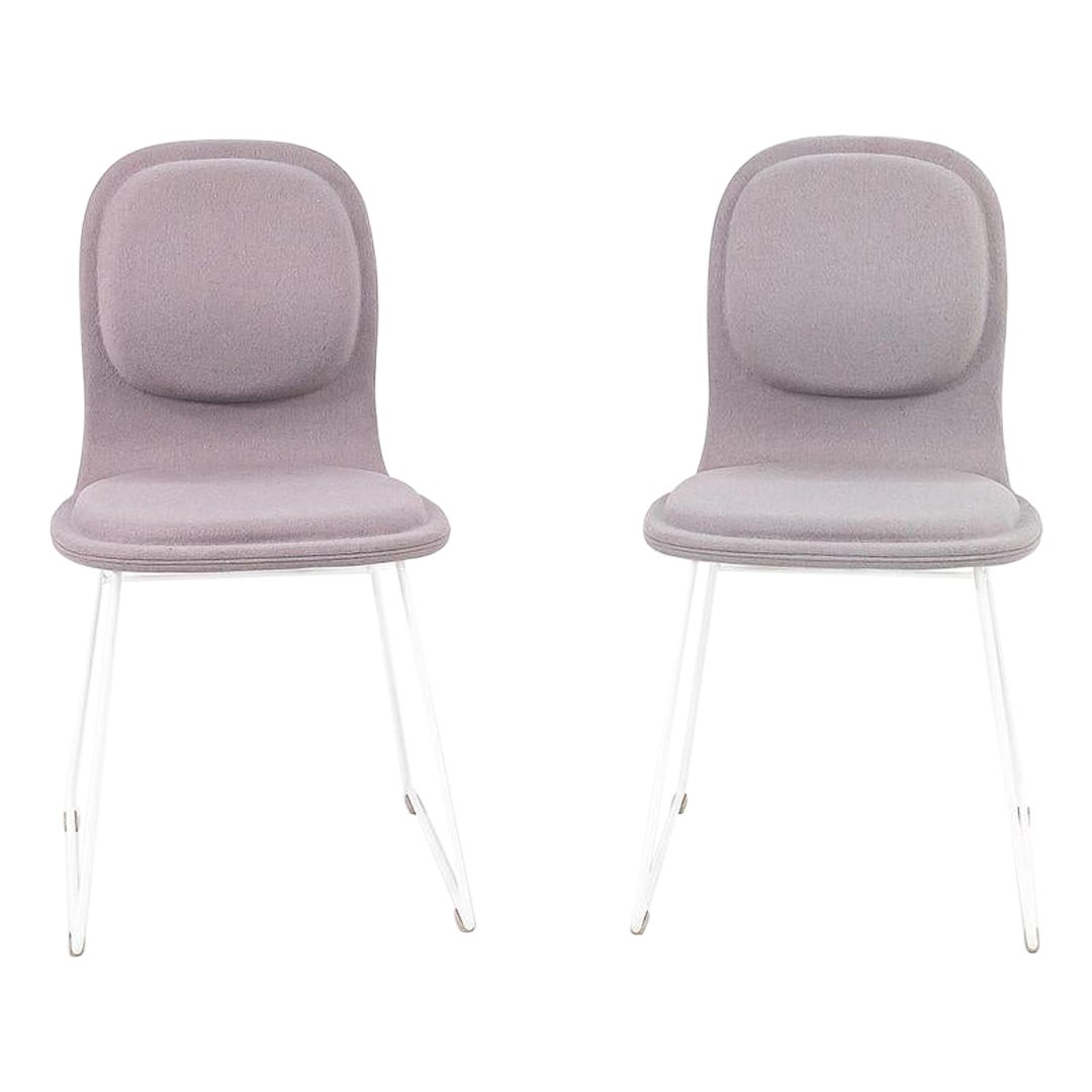 2022 Pair of Jasper Morrison for Cappellini Hi Pad Dining Chairs with White Base