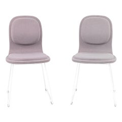2022 Coppia di sedie da pranzo Jasper Morrison per Cappellini Hi Pad con base bianca