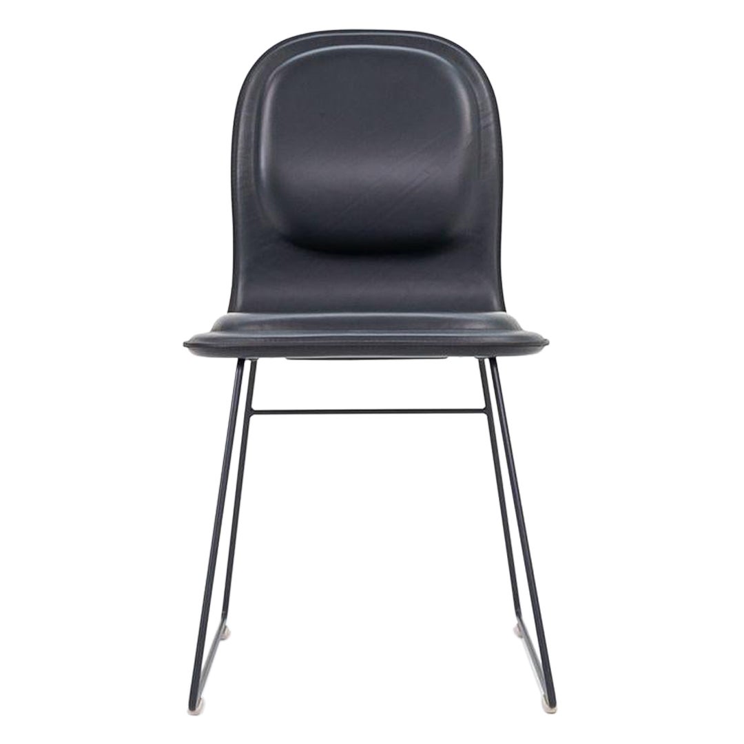 2022 Jasper Morrison for Cappellini Hi Pad Dining Chair in Black Leather