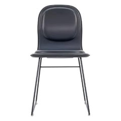 2022 Jasper Morrison per Cappellini Sedia da pranzo Hi Pad in pelle blu navy