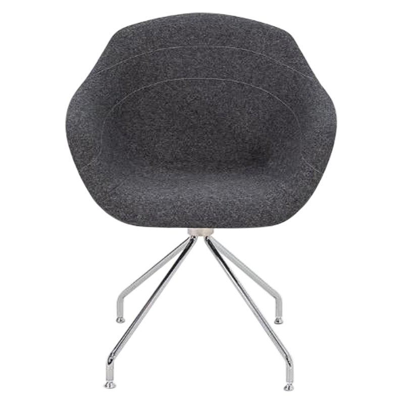 2022 Luca Nichetto for Moooi Canal Swivel Shell Chair in Anthracite & Chrome
